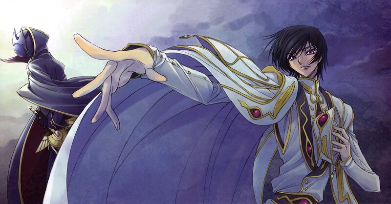 anime characters in dramatic pose