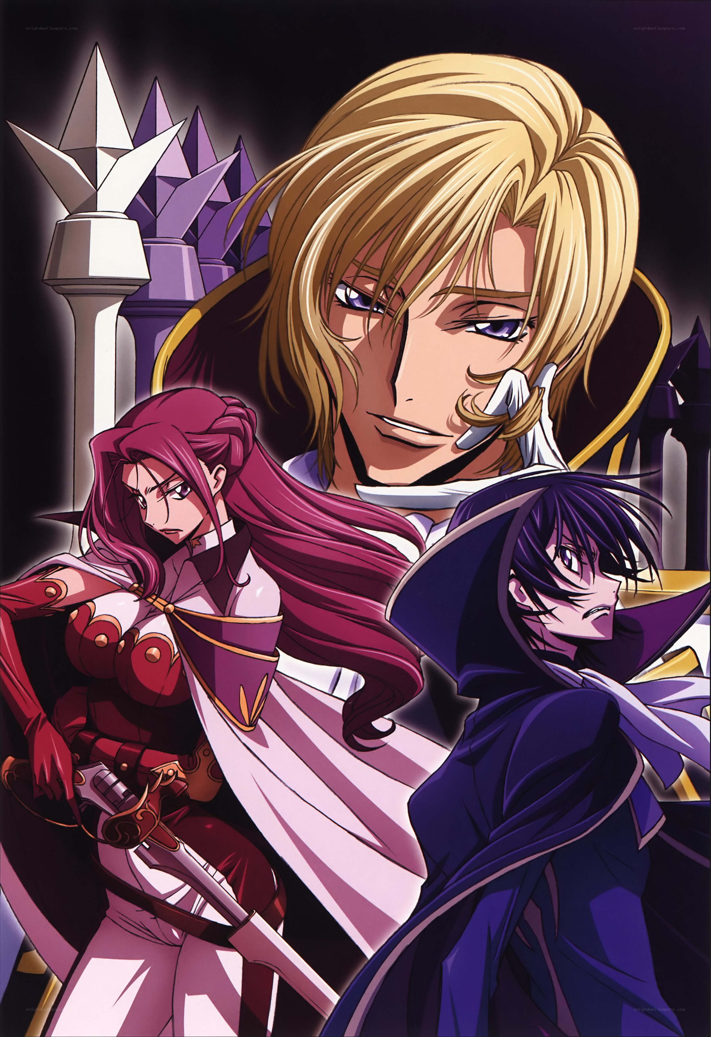 anime characters in dramatic pose