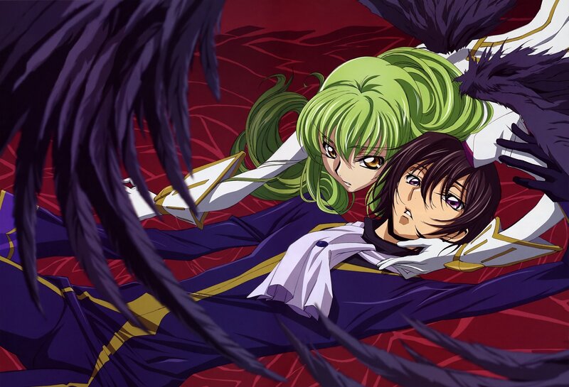 Anime characters in dramatic pose