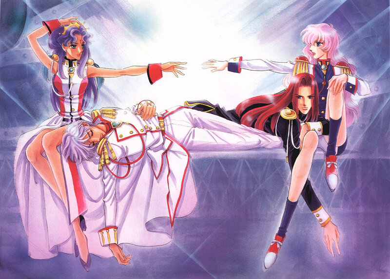 Anime characters in dramatic pose