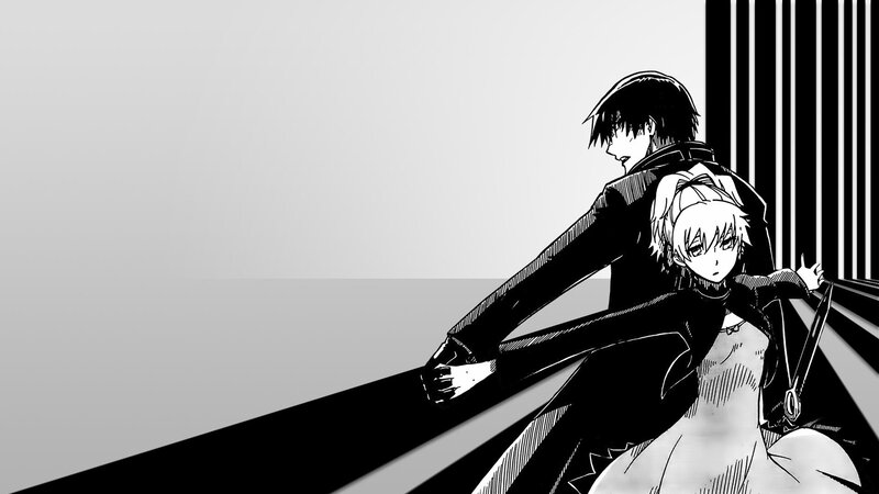 anime characters in dramatic pose