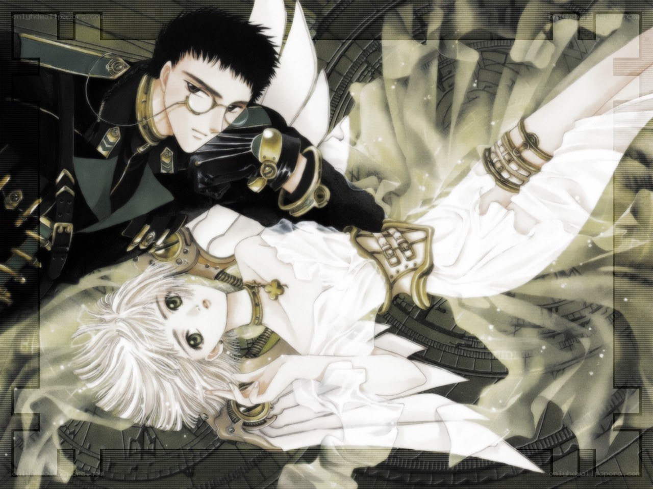 anime characters in dramatic pose