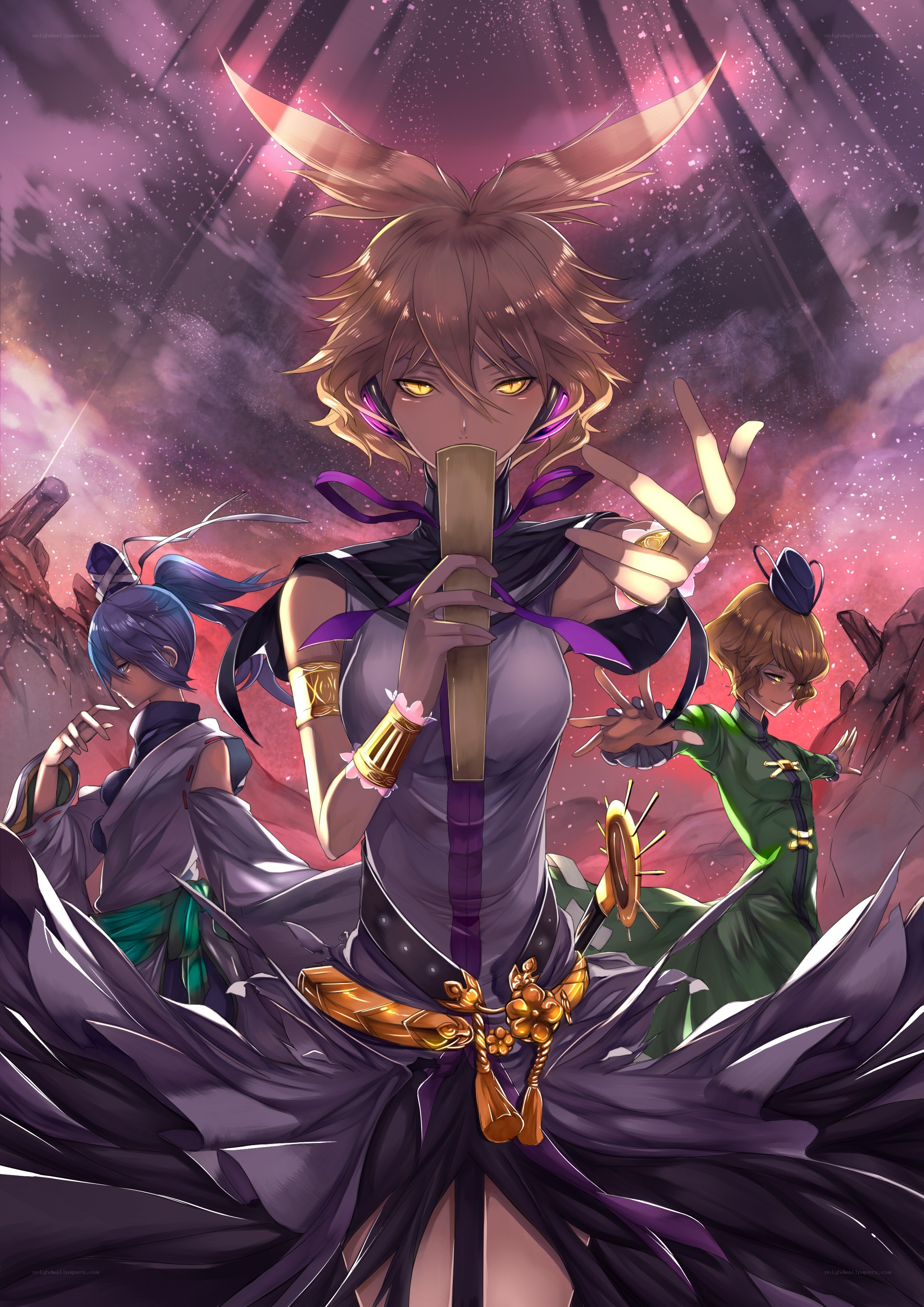 Anime characters in dramatic pose