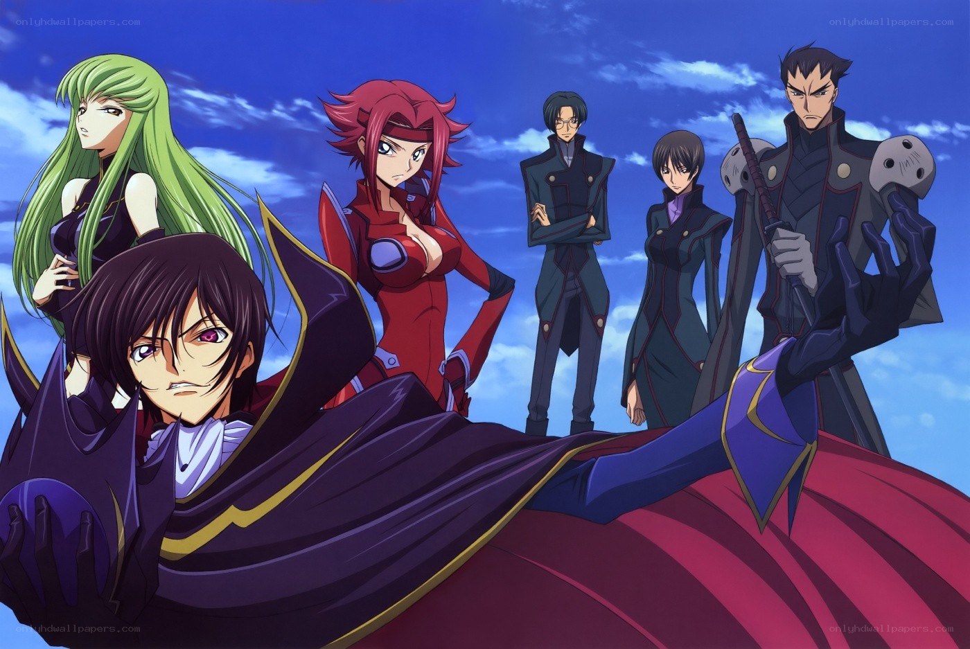 anime characters in dramatic pose