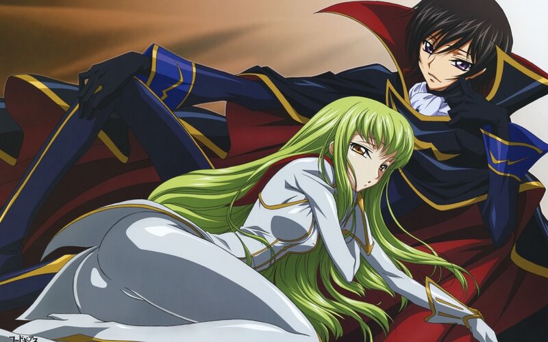 anime characters in dramatic pose