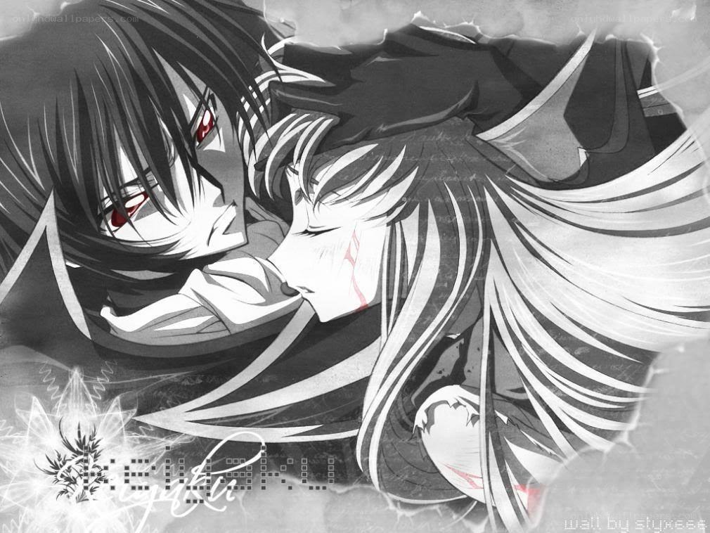 anime characters in dramatic pose