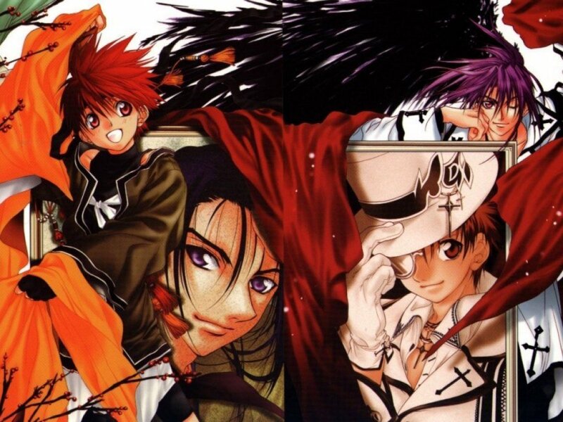 anime characters in dramatic poses