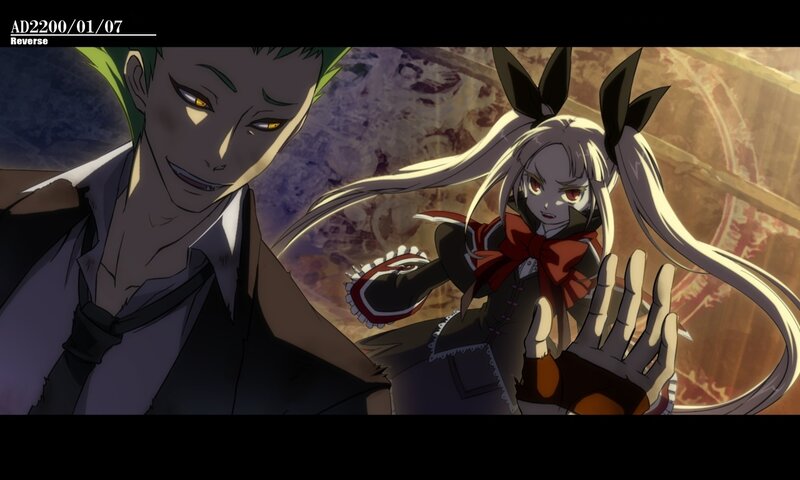 Anime characters in dramatic scene