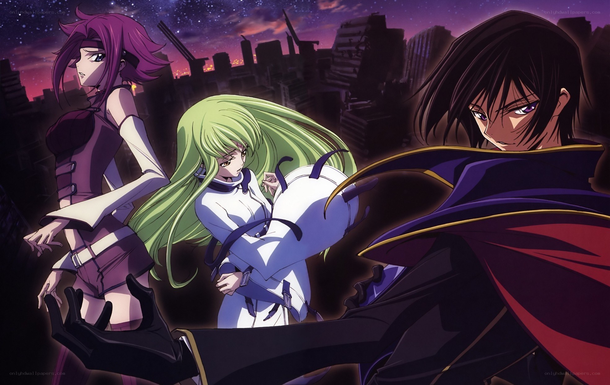 anime characters in dramatic scene