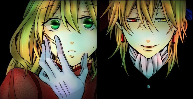 anime characters in dramatic scene