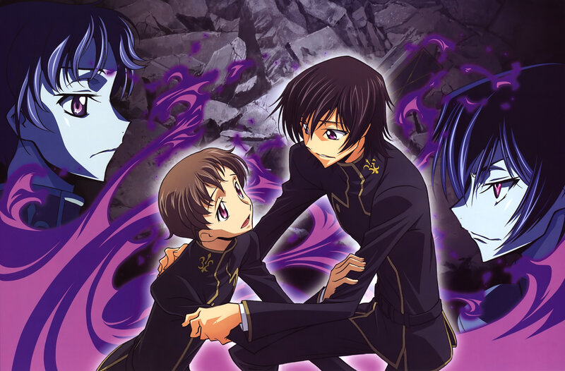 anime characters in dramatic scene