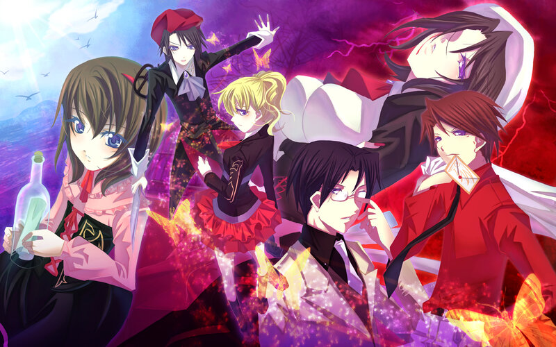 Anime characters in dramatic scene