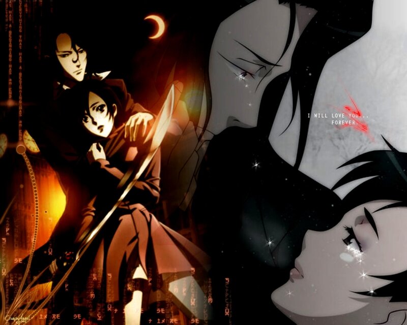 Anime characters in dramatic scene