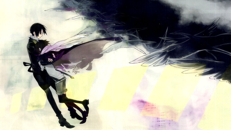 anime characters in dramatic scene