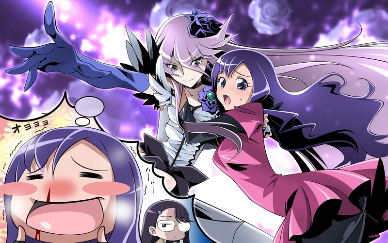 Anime characters in dramatic scene