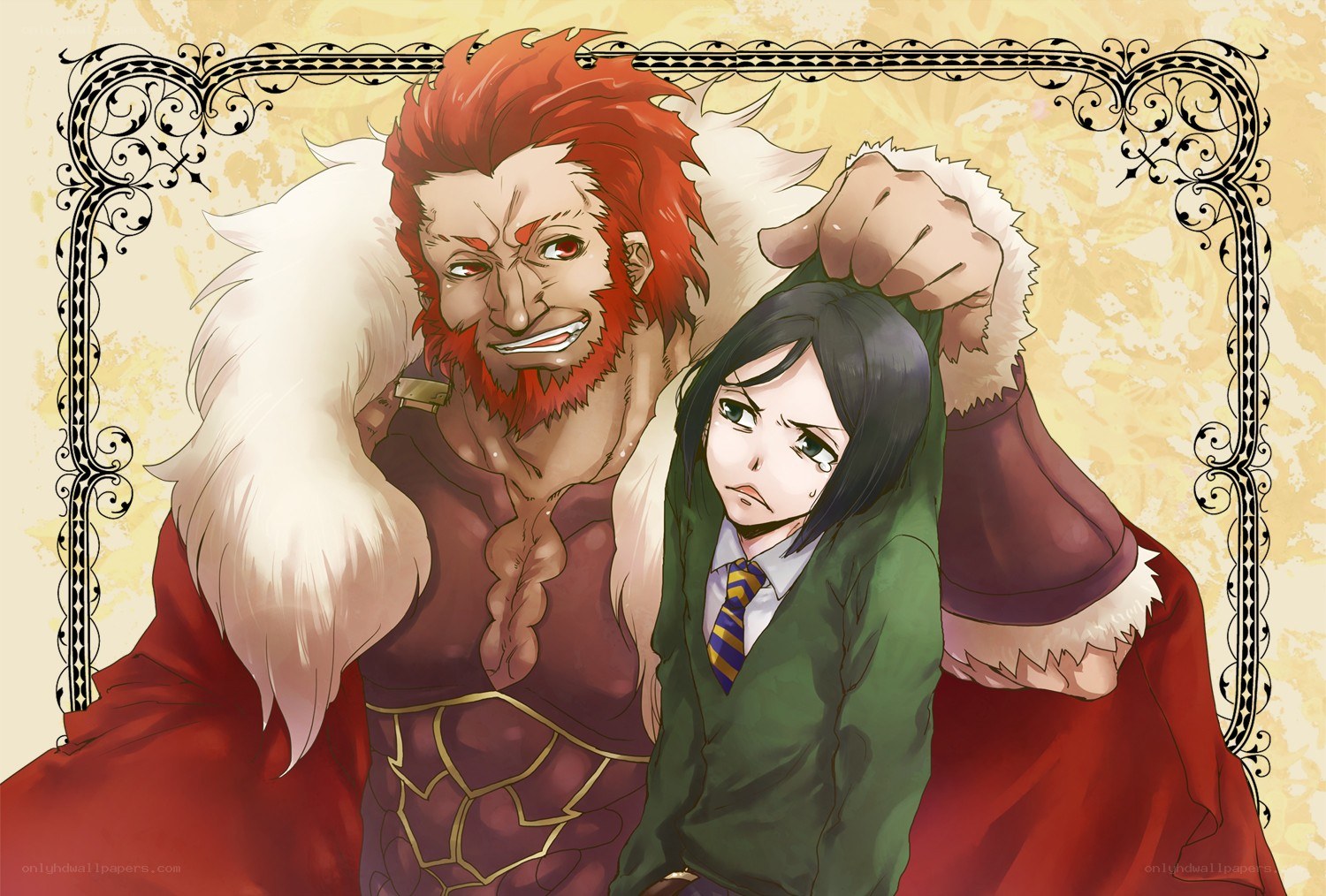 Anime characters in dramatic scene