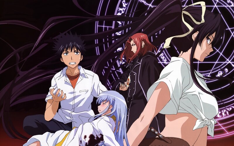 anime characters in dramatic scene