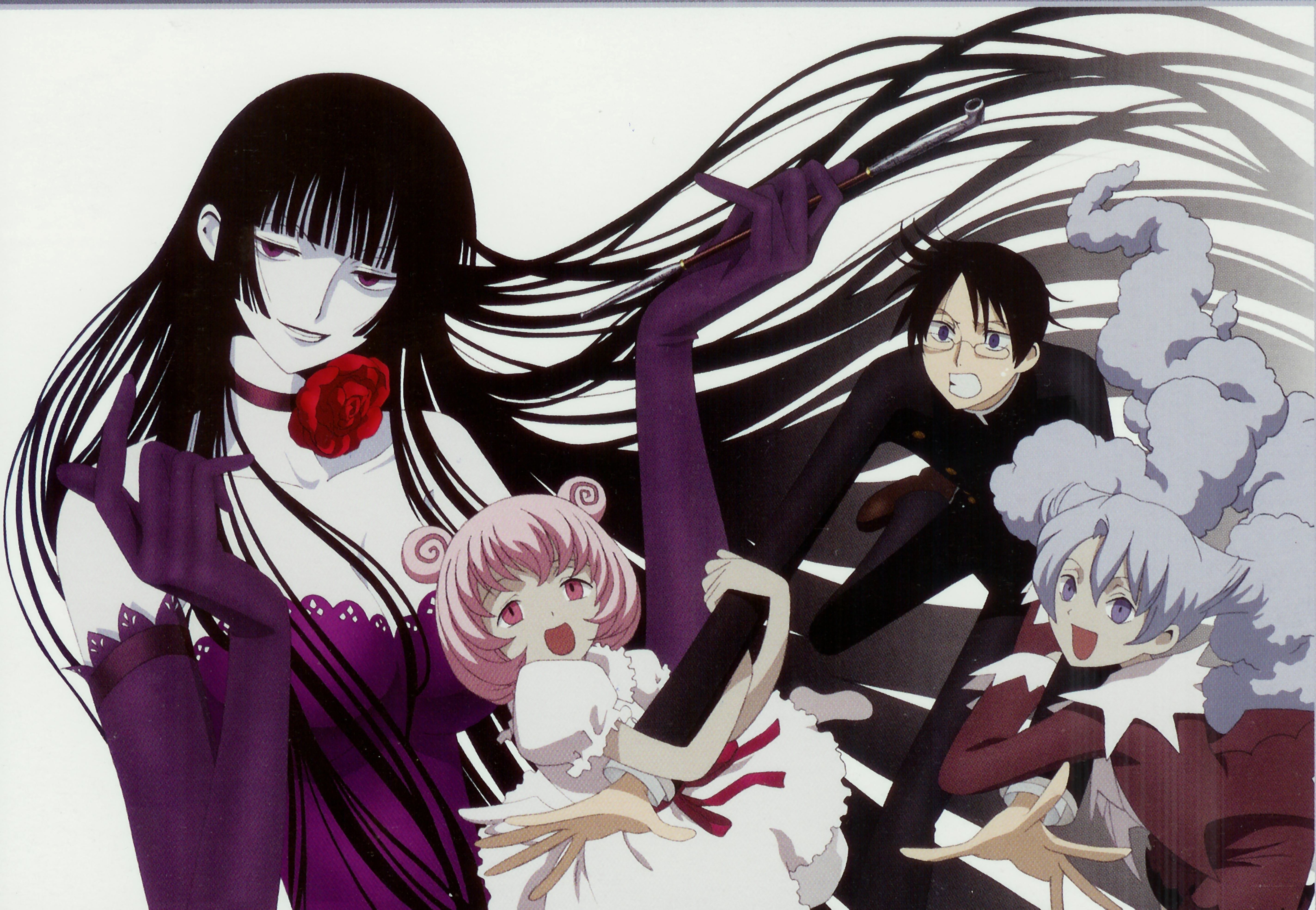 Anime characters in dramatic scene
