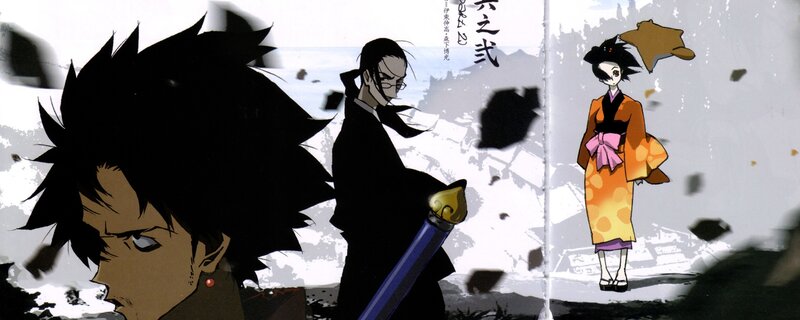 anime characters in dramatic scene