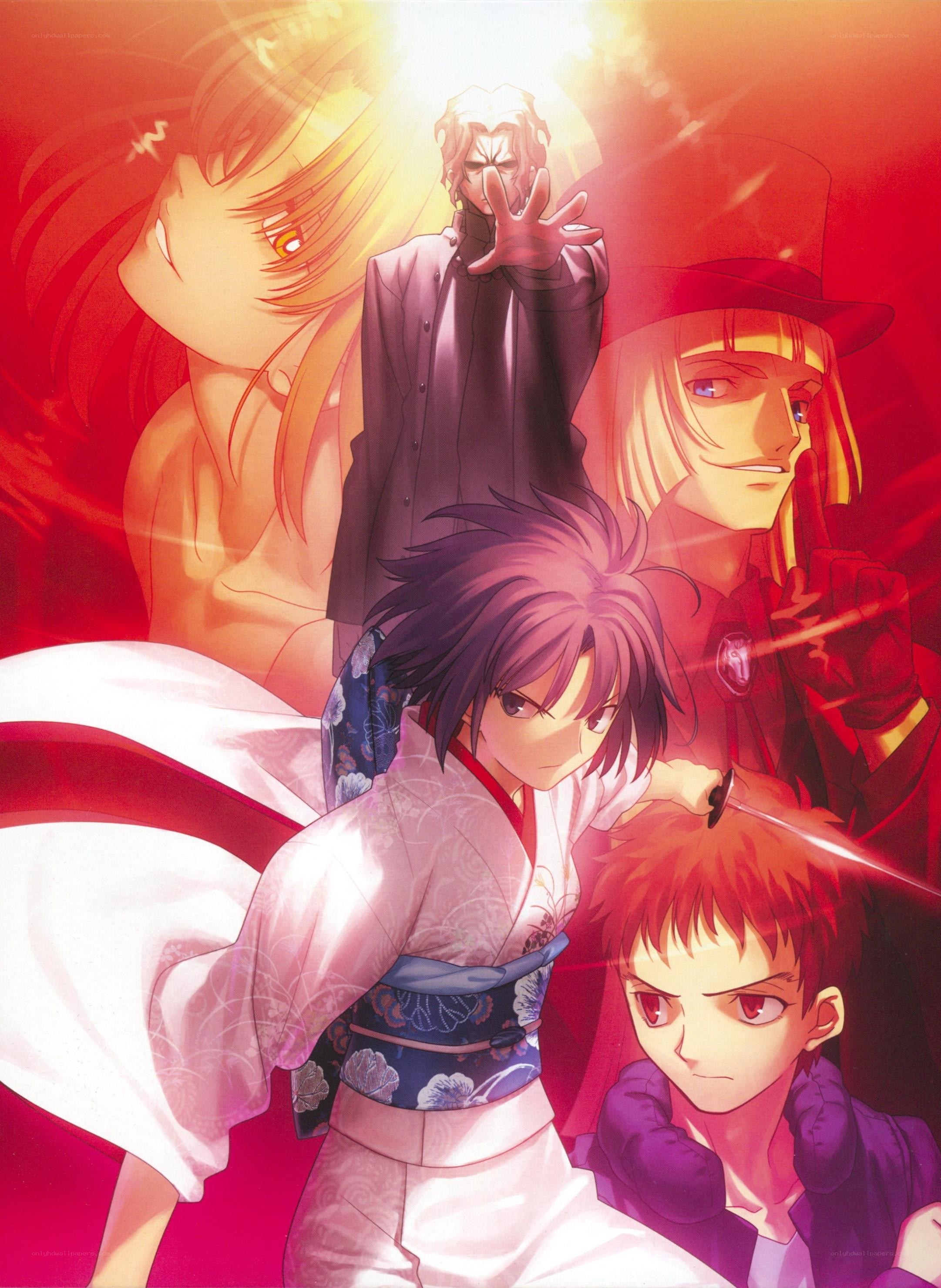 Anime characters in dramatic scene