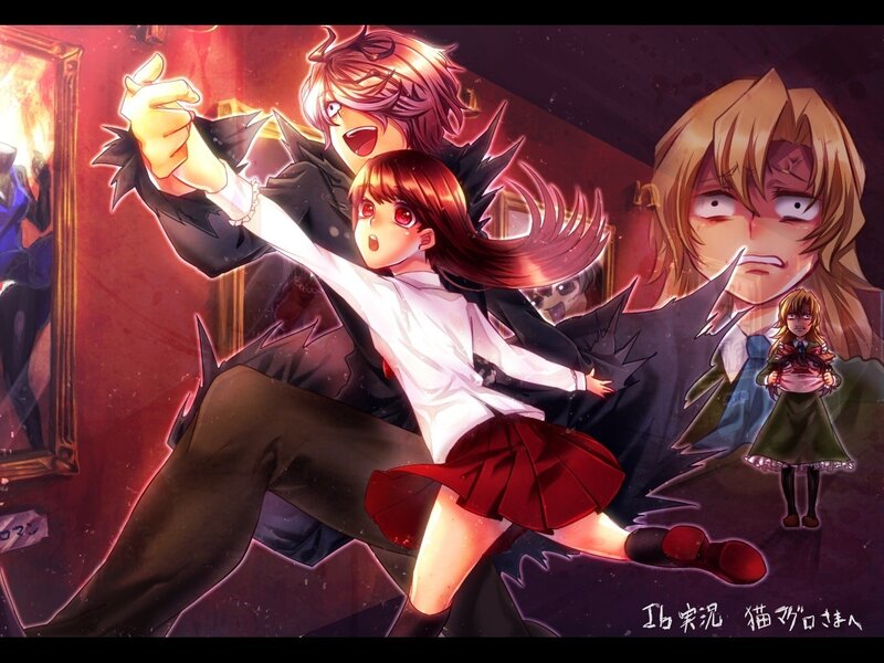 Anime characters in dramatic scene