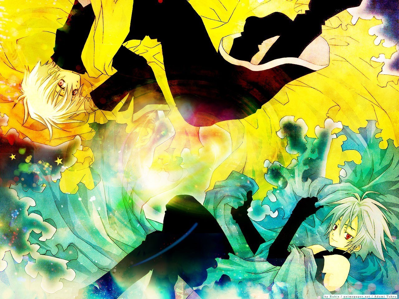 Anime characters in dynamic action