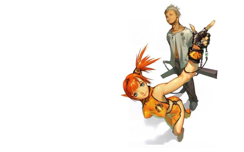 anime characters in dynamic pose