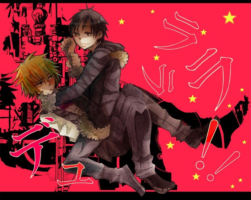 Anime characters in dynamic pose