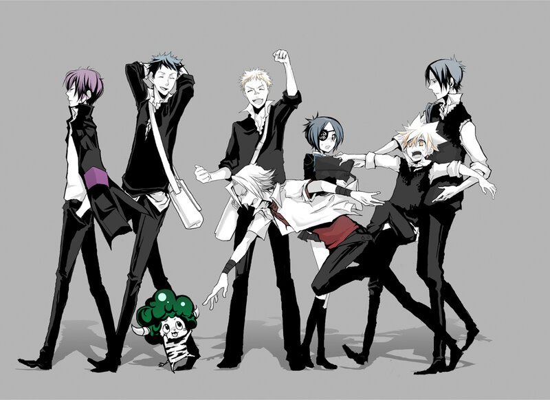 anime characters in dynamic pose