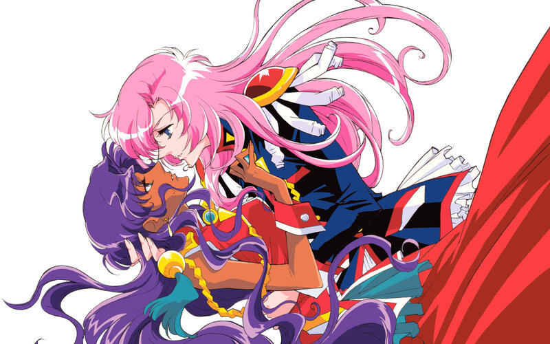 anime characters in dynamic pose