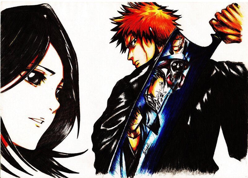 anime characters in dynamic pose