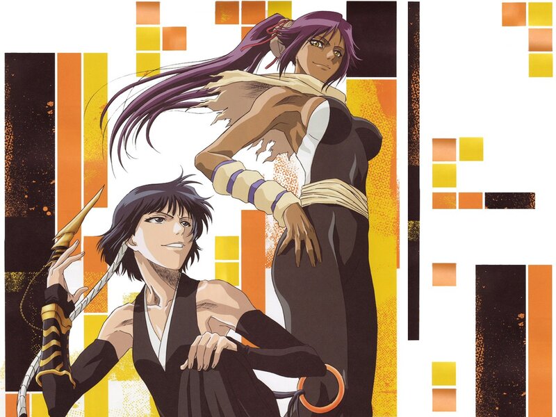 anime characters in dynamic pose