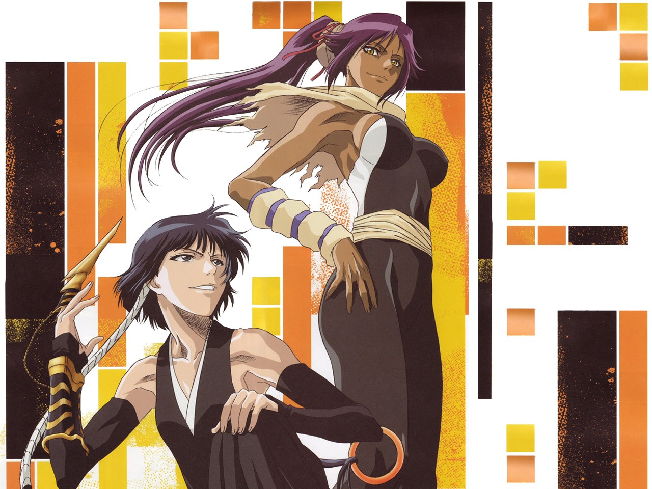 anime characters in dynamic pose