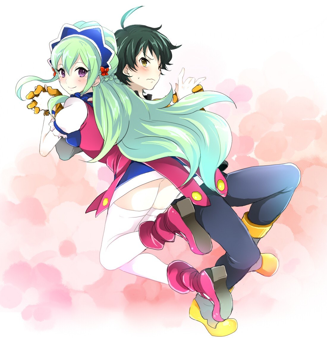anime characters in dynamic pose