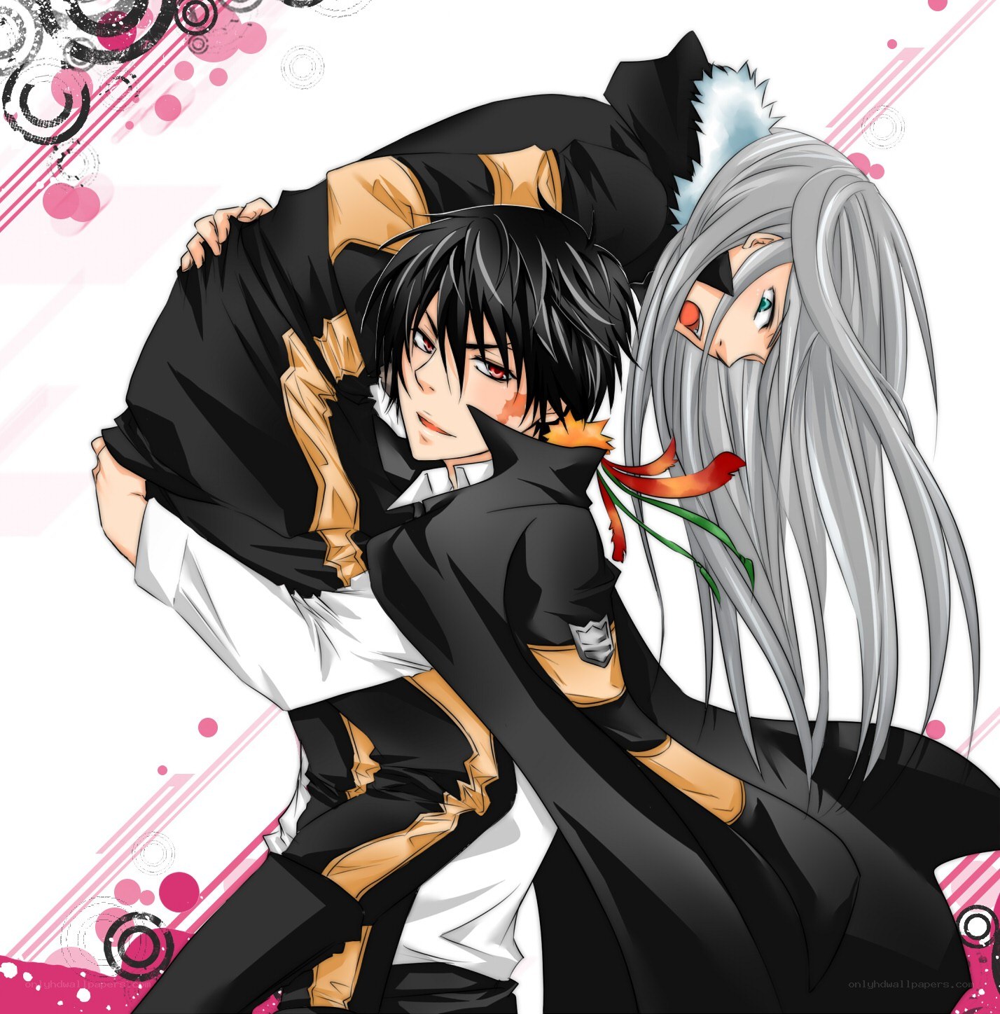 anime characters in dynamic pose