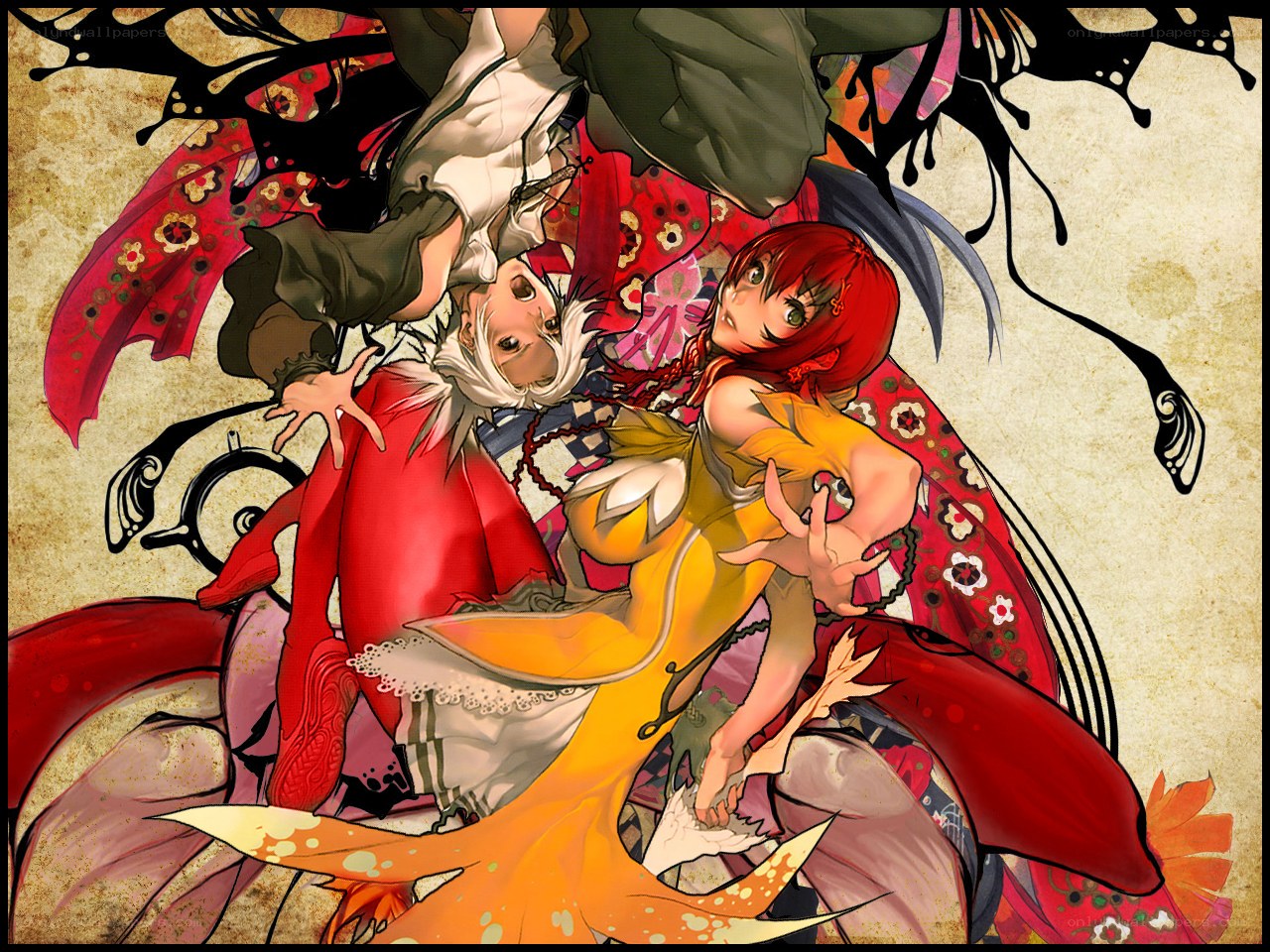 anime characters in dynamic pose