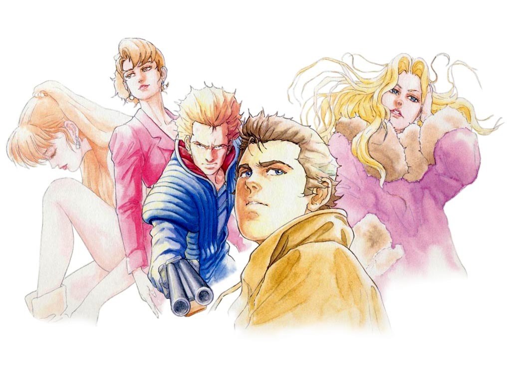 anime characters in dynamic poses