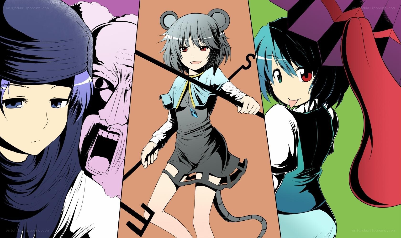 Anime characters in dynamic poses