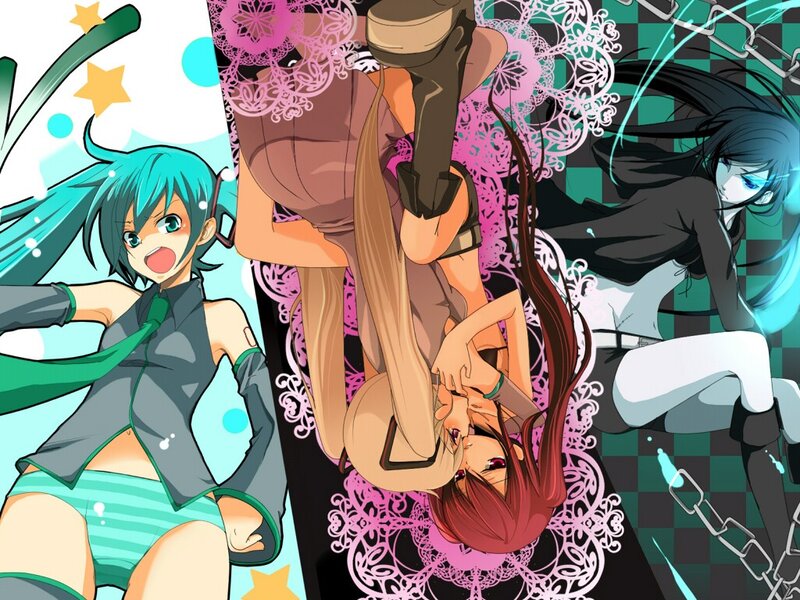 Anime characters in dynamic poses