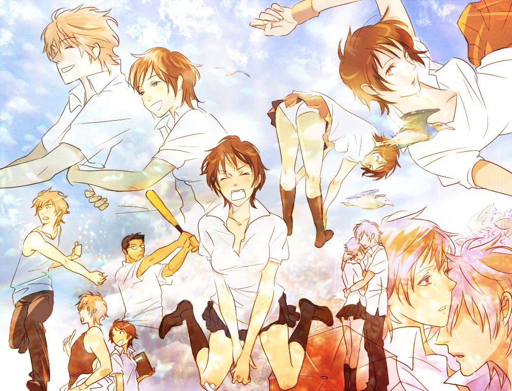 Anime characters in dynamic poses