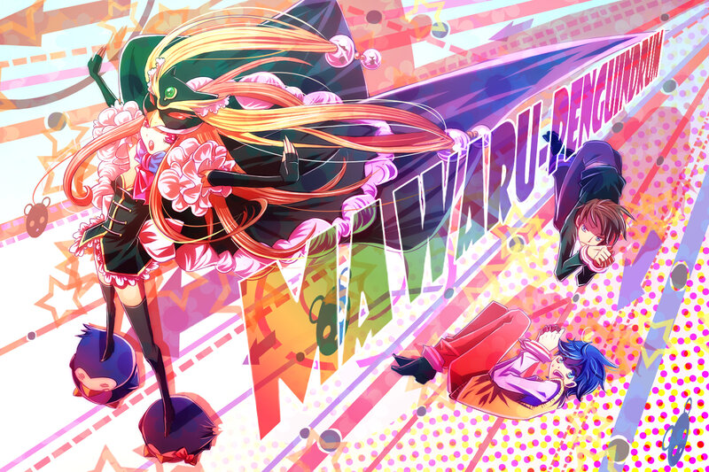 anime characters in dynamic scene