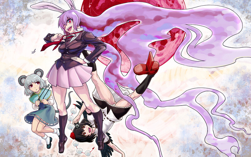 Anime characters in dynamic scene