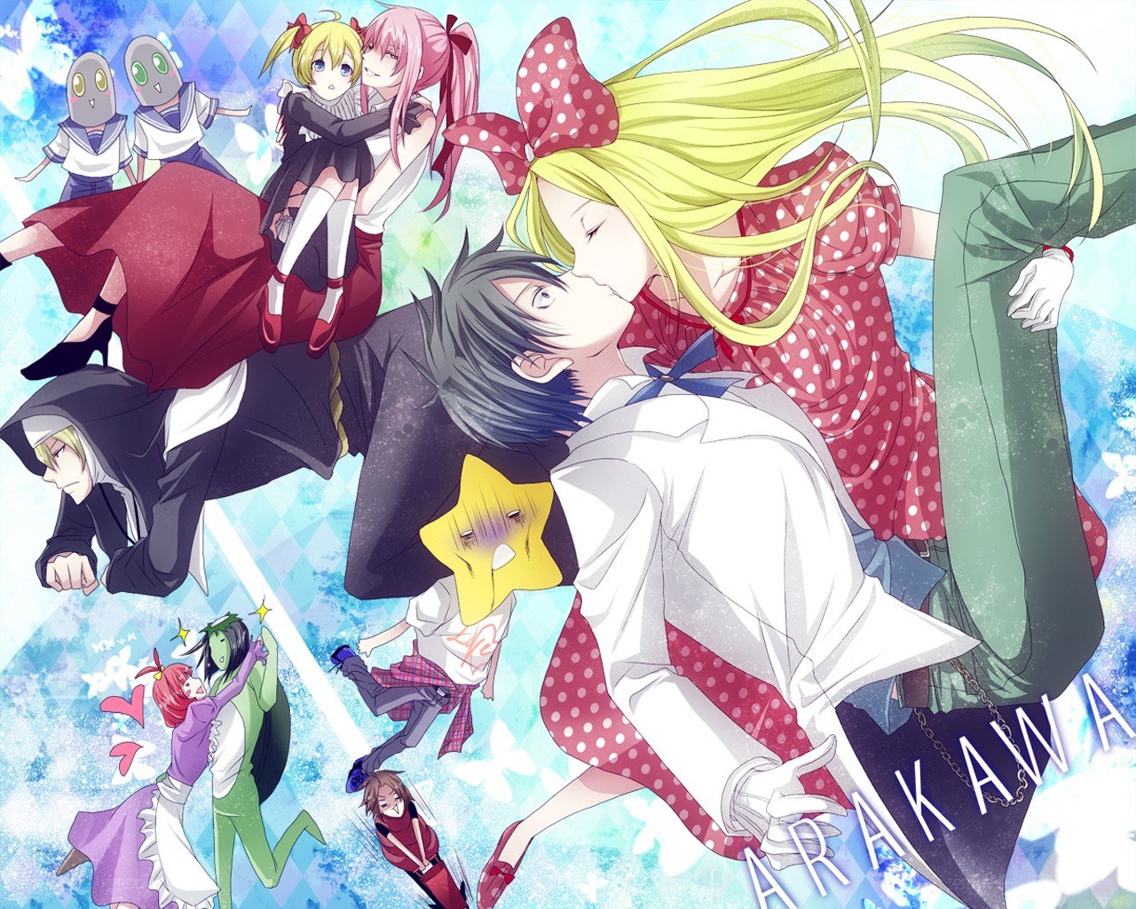 anime characters in dynamic scene