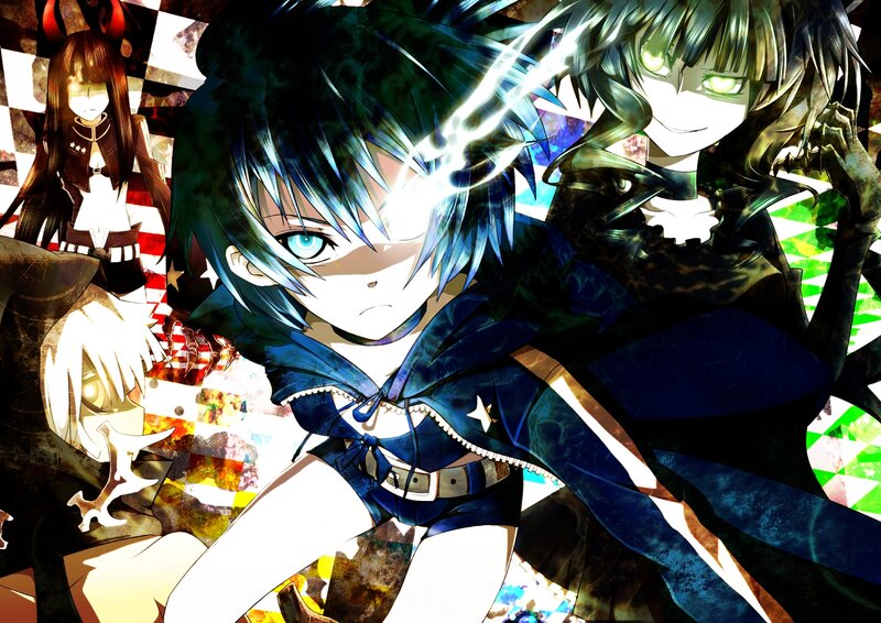anime characters in dynamic scene
