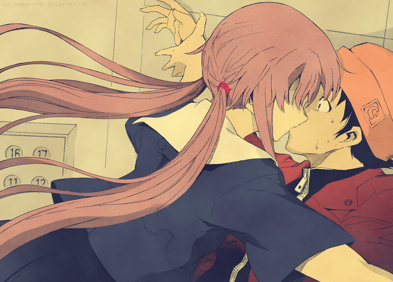 anime characters in elevator