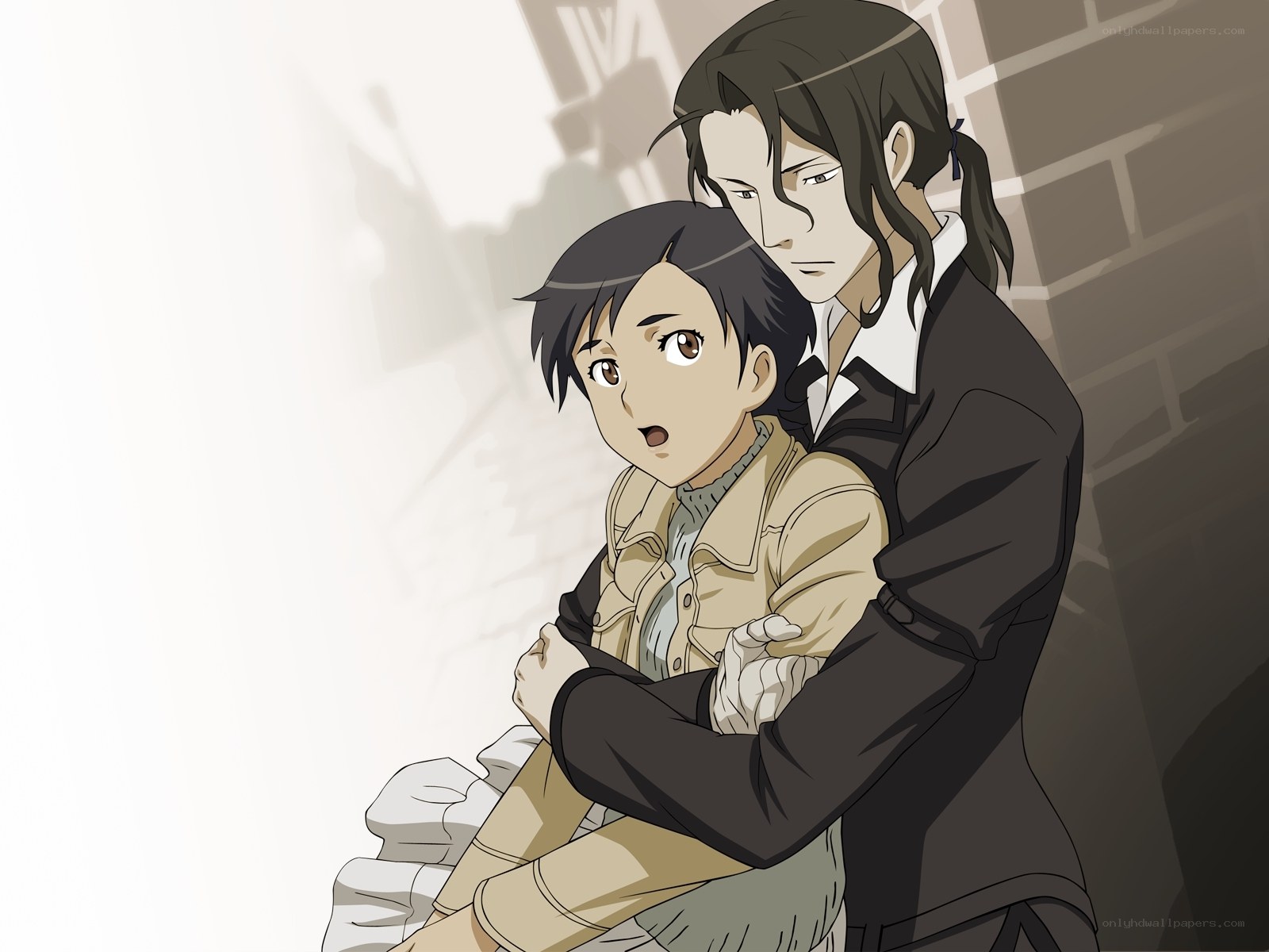 anime characters in embrace