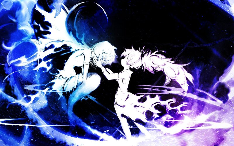 anime characters in energy battle