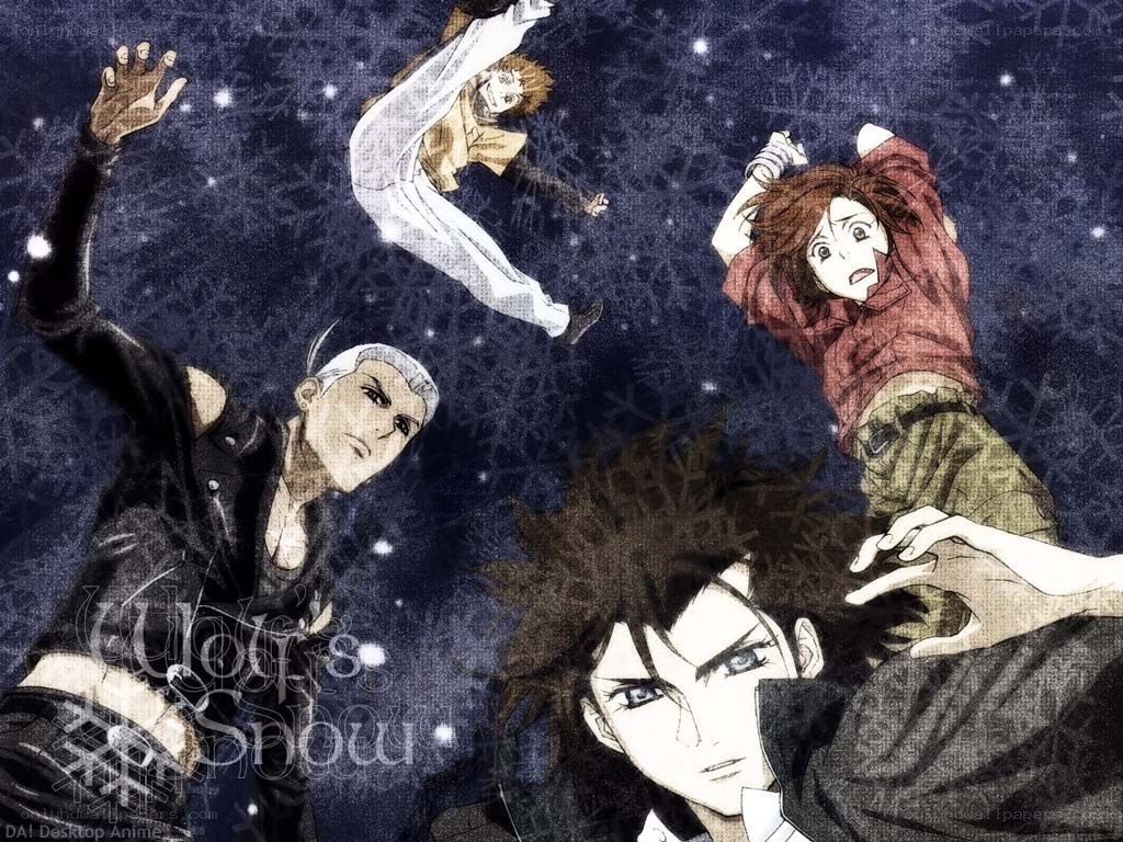 anime characters in falling motion