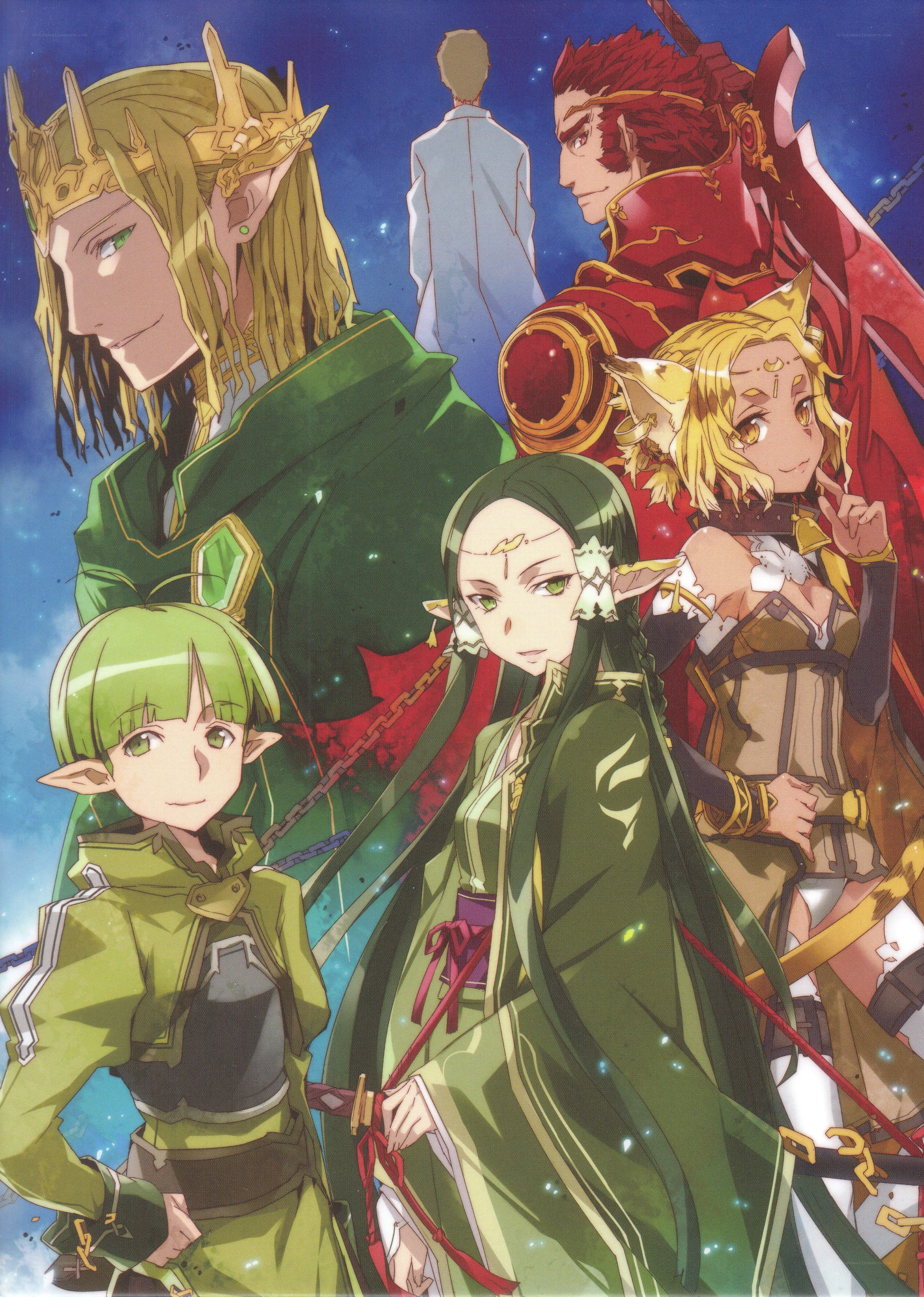 Anime characters in fantasy attire