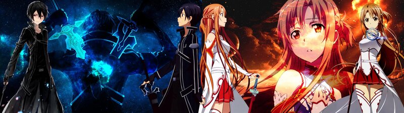Anime Characters in Fantasy Scene — Blue